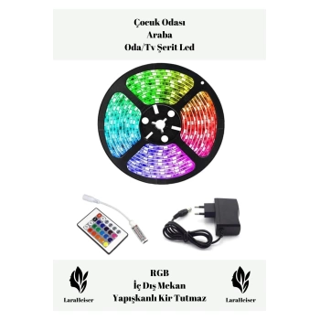 Premium Yılbaşı Rgb Kumandalı Trafolu Şerit Led 5m Silikonlu Ip65 Su Geçirmez