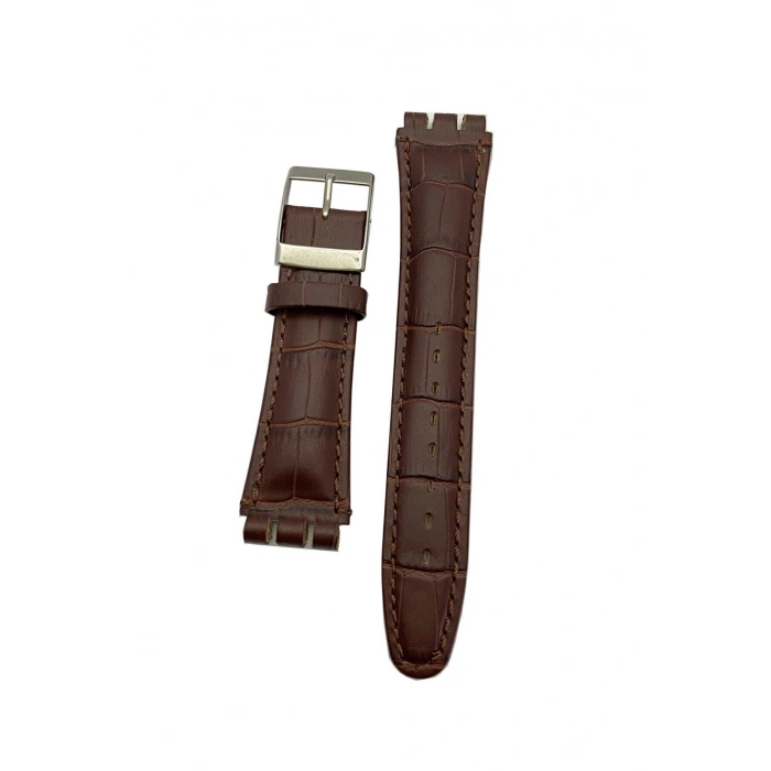 19 mm Swatch Uyumlu Croco Baskılı Desenli Hakiki Deri Saat Kordonu Kayışı