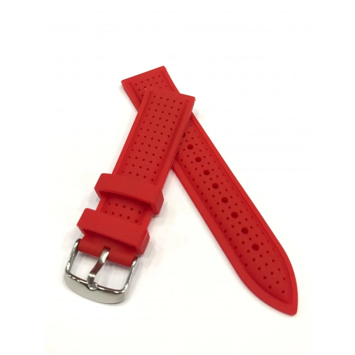 20mm Benekli Renkli Yüksek Kalite Silikon Saat Kordonu Kayışı