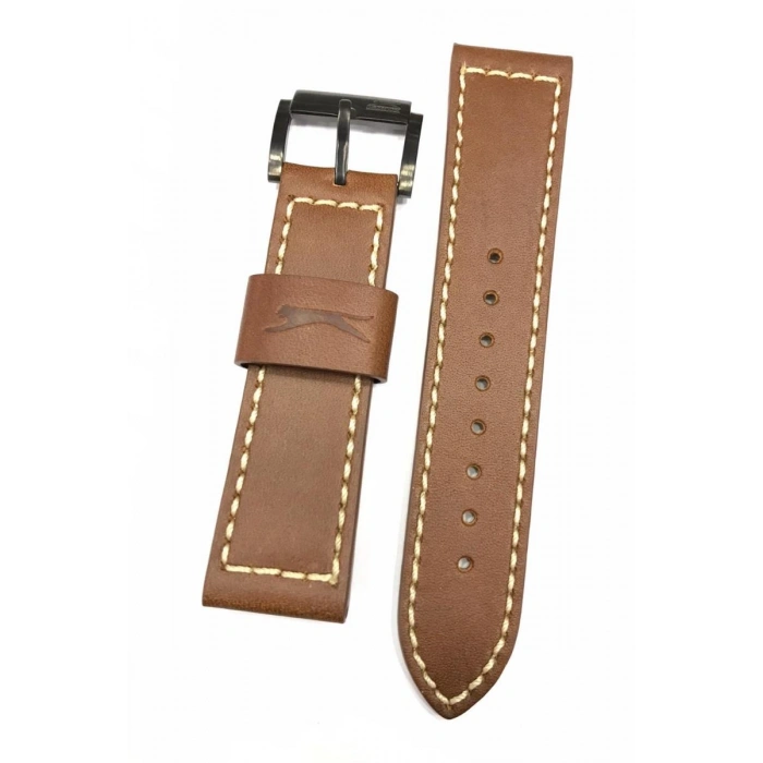 24 mm Kahve Renk Slazenger Orijinal Hakiki Deri Saat Kordonu