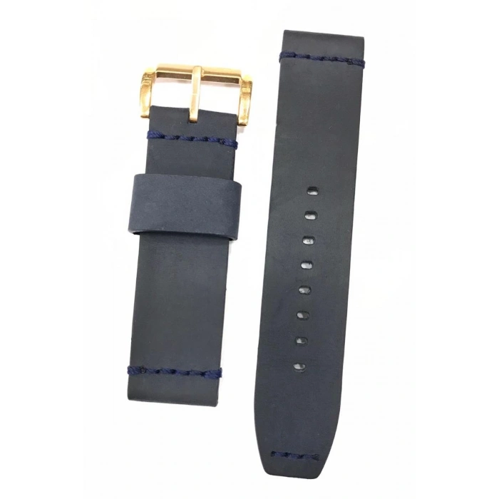 24 mm Lacivert Slazenger Orijinal Hakiki Deri Saat Kordonu