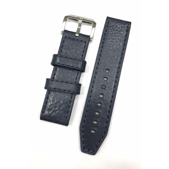 24 mm Lacivert Slazenger Orijinal Hakiki Deri Saat Kordonu