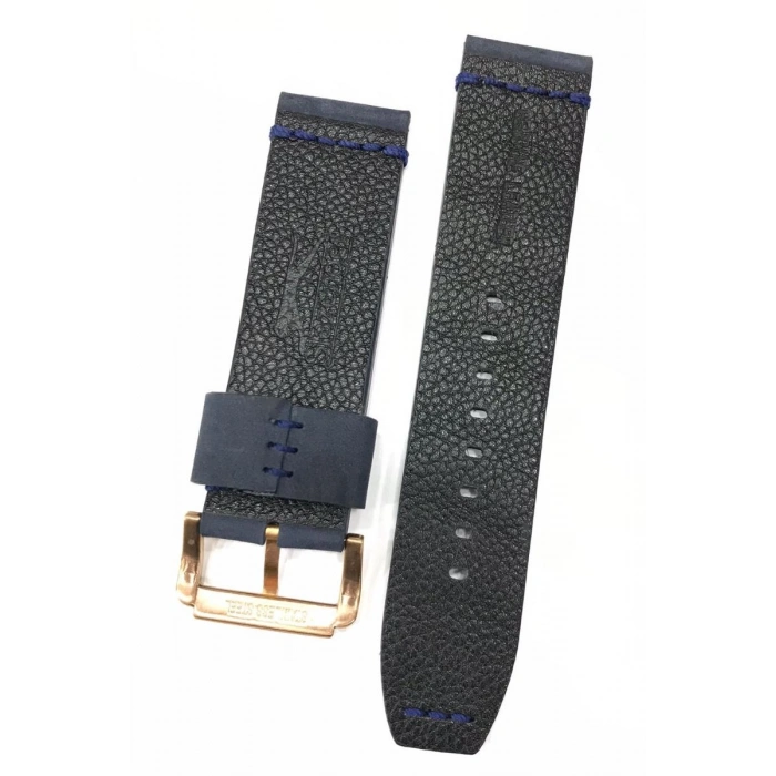 24 mm Lacivert Slazenger Orijinal Hakiki Deri Saat Kordonu
