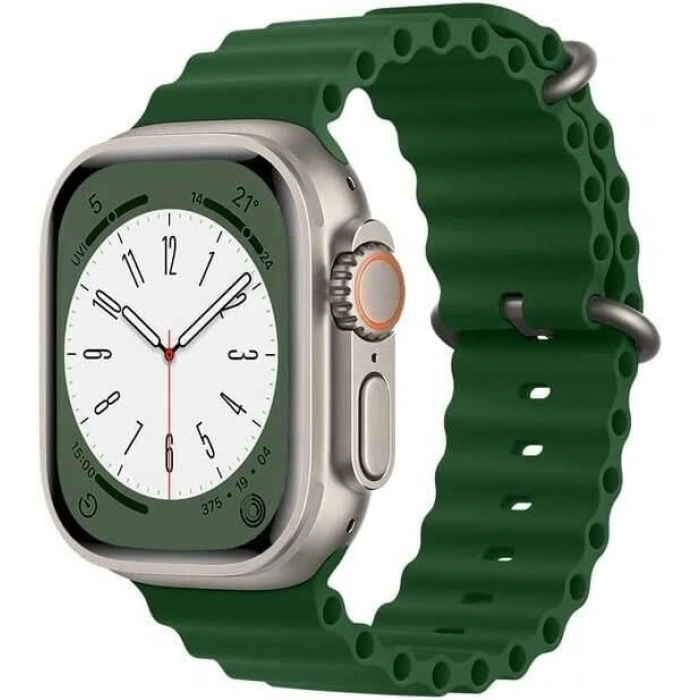 Apple Watch Ultra 42/44/45mm Uyumlu Okyanus Silikon Saat Kayışı