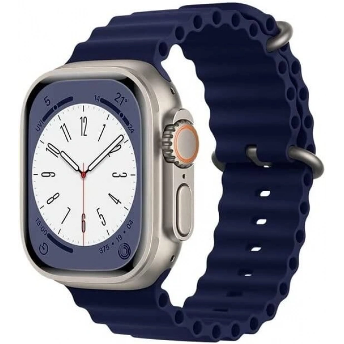 Apple Watch Ultra 42/44/45mm Uyumlu Okyanus Silikon Saat Kayışı