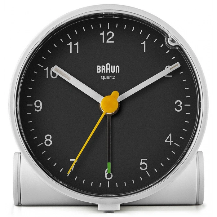 BRAUN BC01WB BEYAZ-SİYAH KLASiK ANALOG ALARMLI MASA SAATİ