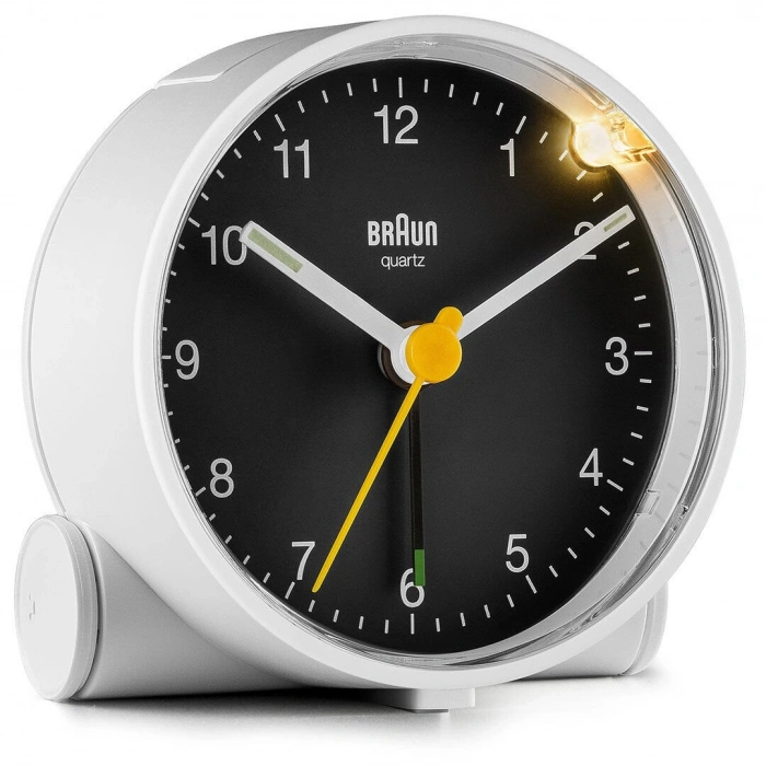 BRAUN BC01WB BEYAZ-SİYAH KLASiK ANALOG ALARMLI MASA SAATİ