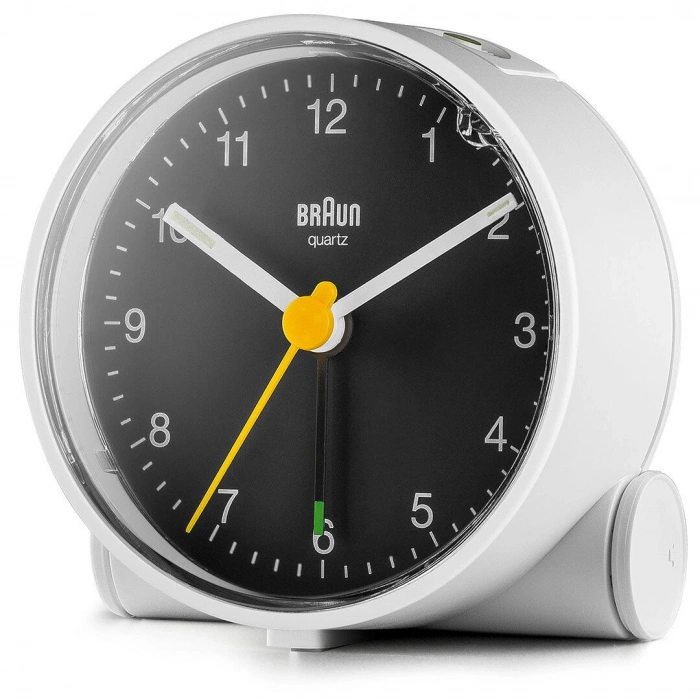 BRAUN BC01WB BEYAZ-SİYAH KLASiK ANALOG ALARMLI MASA SAATİ