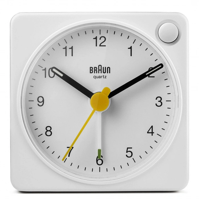 Braun BC02XW Küçük Boy Beyaz Klasik Işık ve Alarmlı Masa Saati