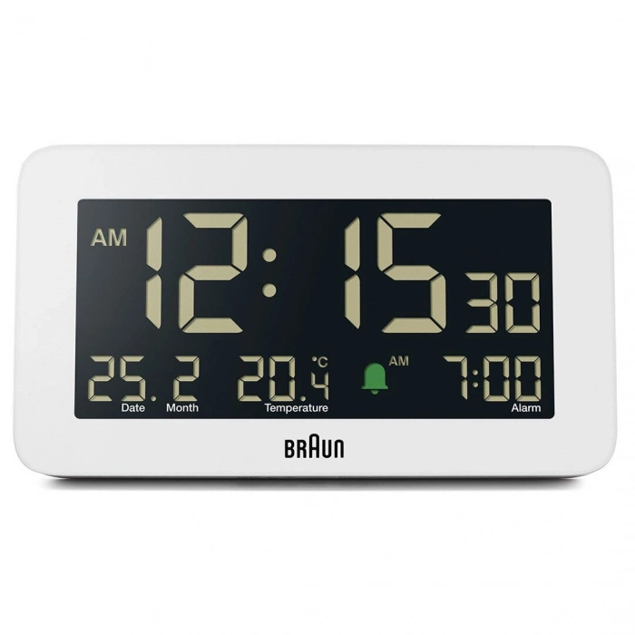 BRAUN BC10W BEYAZ DİJİTAL ALARMLI MASA SAATİ