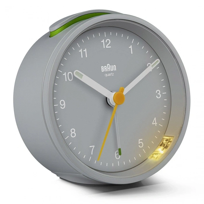 BRAUN BC12G GRİ KLASİK ANALOG ALARMLI MASA SAATİ