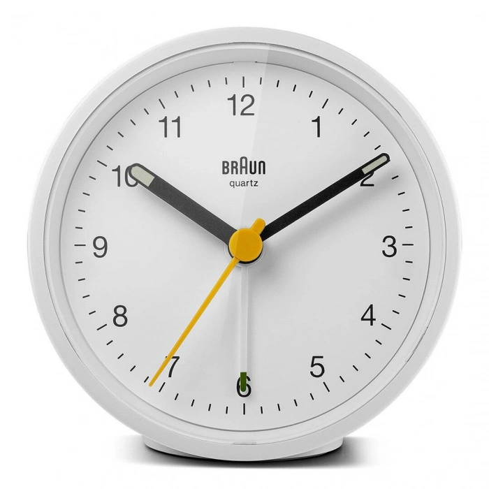 BRAUN BC12W BEYAZ KLASİK ANALOG ALARMLI MASA SAATİ