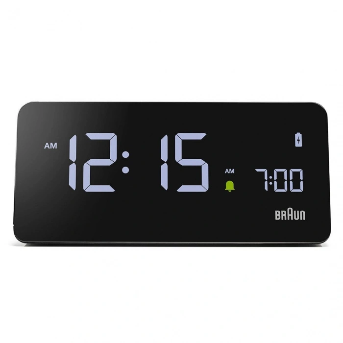 BRAUN BC21BEU SİYAH DİJİTAL KABLOSUZ ŞARJLI ALARMLI MASA SAATi