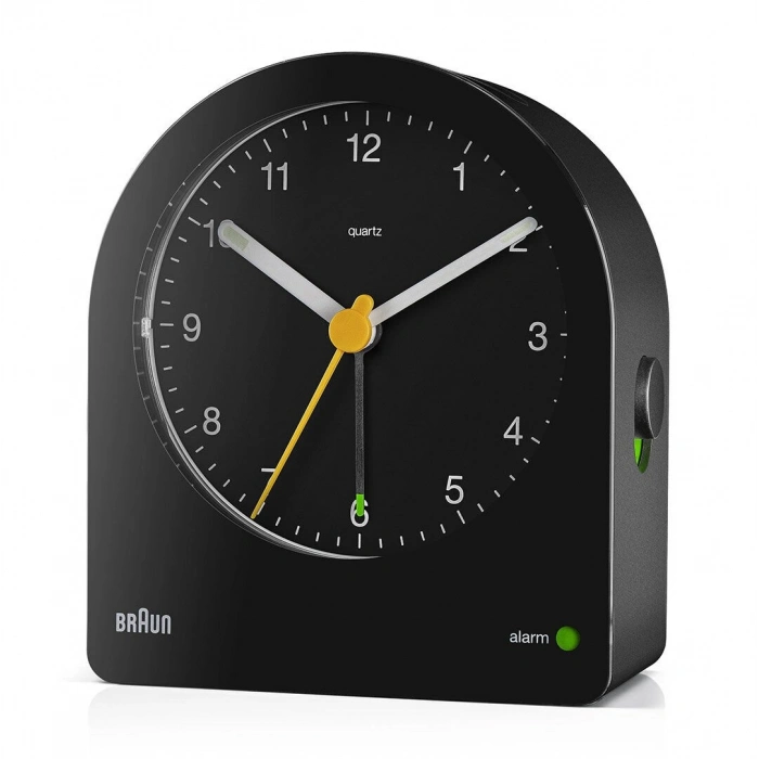 BRAUN BC22B SİYAH KLASİK ANALOG ALARMLI MASA SAATİ