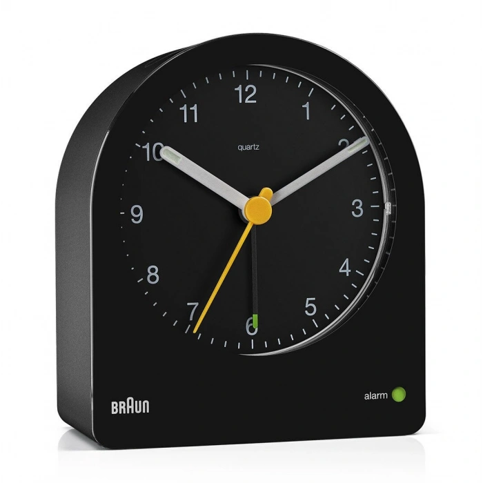 BRAUN BC22B SİYAH KLASİK ANALOG ALARMLI MASA SAATİ