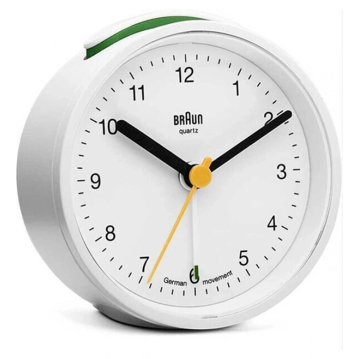 BRAUN BNC012WHWH ALARMLI MASA SAATİ BEYAZ YUVARLAK