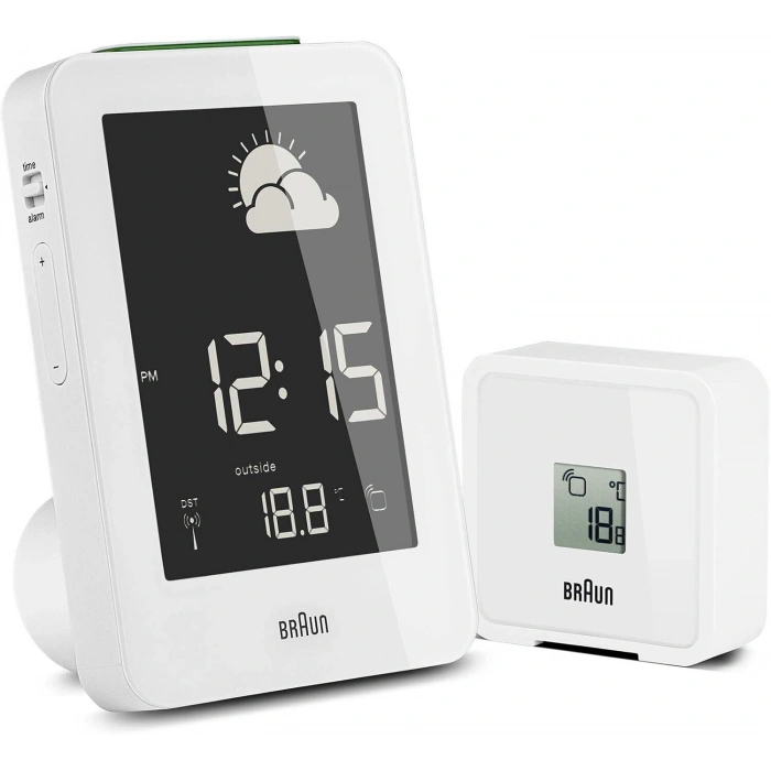 BRAUN BNC013WH-RC HAVA İSTASYONLU MASA SAATİ BEYAZ