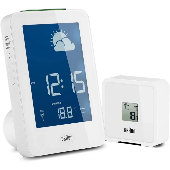 BRAUN BNC013WH-RC HAVA İSTASYONLU MASA SAATİ BEYAZ