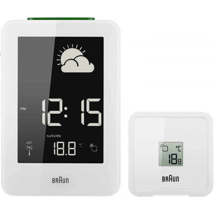 BRAUN BNC013WH-RC HAVA İSTASYONLU MASA SAATİ BEYAZ