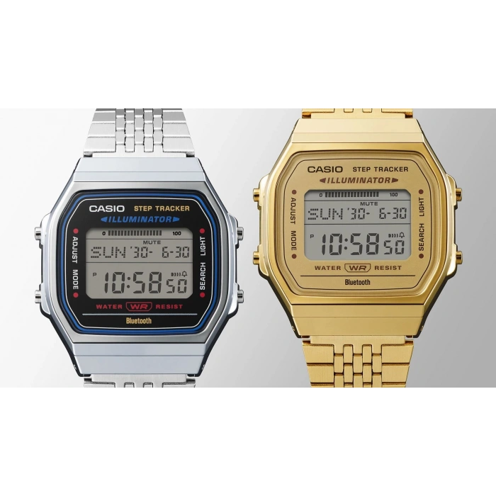 Casio ABL-100WE-1ADF Bluetooth ve Adımsayarlı Retro Çelik Kol Saati