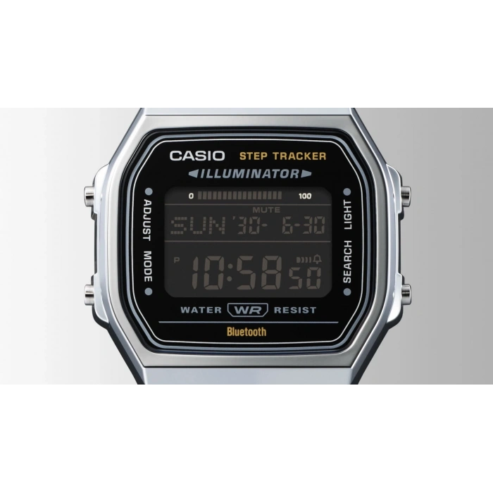 Casio ABL-100WE-1BDF Bluetooth Step Tracker Vintage Gümüş Çelik Unisex Kol Saati