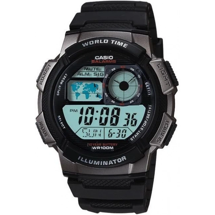 Casio AE-1000W Siyah Orijinal Silikon Saat Kordonu