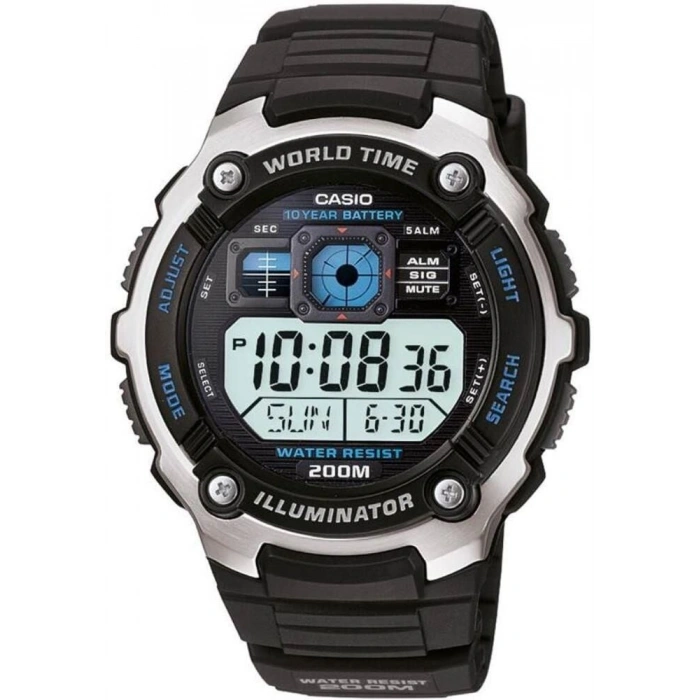 Casio AE-2000 AE-2100 WV-200 Siyah Orijinal Silikon Saat Kordonu