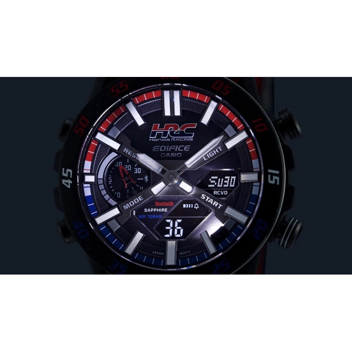 Casio Edifice Serisi ECB-2000HR-1ADR Honda Racing Özel Üretim Güneş Enerjili Bluetooth Bağlantılı Yeni Erkek Kol Saati