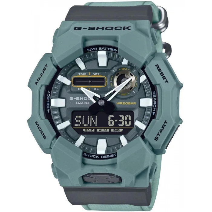Casio G-Shock GA-010CE-2ADR Kumaş Kordon Yeşil Renk 20 ATM Su Geçirmez Yeni Erkek Kol Saati