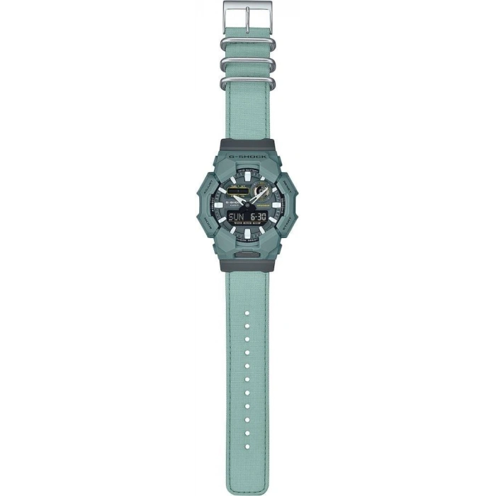 Casio G-Shock GA-010CE-2ADR Kumaş Kordon Yeşil Renk 20 ATM Su Geçirmez Yeni Erkek Kol Saati