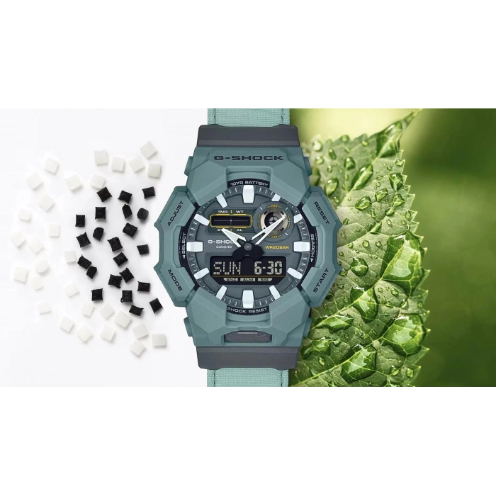 Casio G-Shock GA-010CE-2ADR Kumaş Kordon Yeşil Renk 20 ATM Su Geçirmez Yeni Erkek Kol Saati