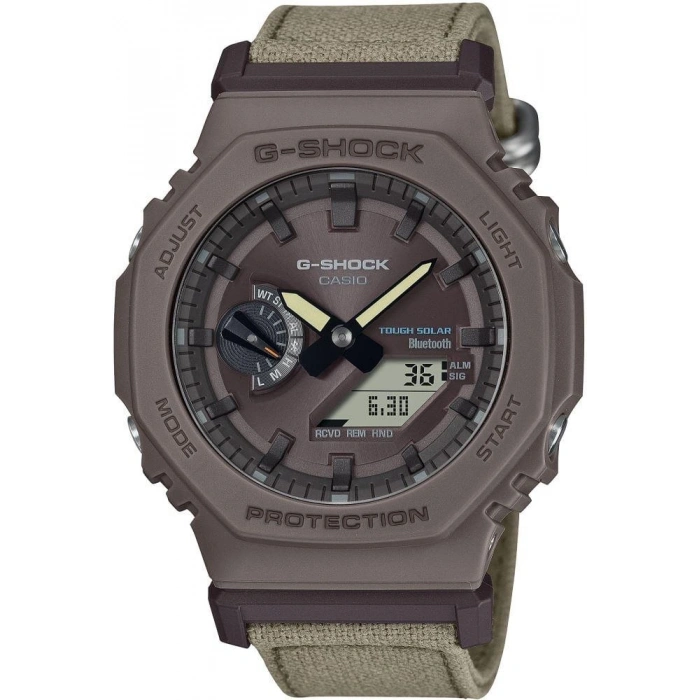 Casio G-Shock GA-B2100CT-5ADR Kumaş Kordon Siyah Renk Bluettoth Bağlantılı Yeni Erkek Kol Saati