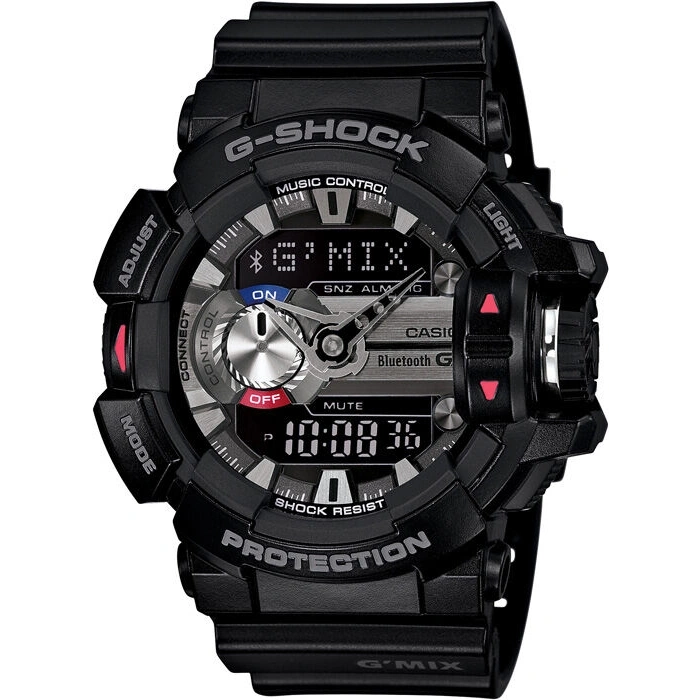 Casio G-Shock GBA-400 Parlak Siyah Orijinal Shock Lastiği Kasa Silikonu - Kırmızı Detaylı
