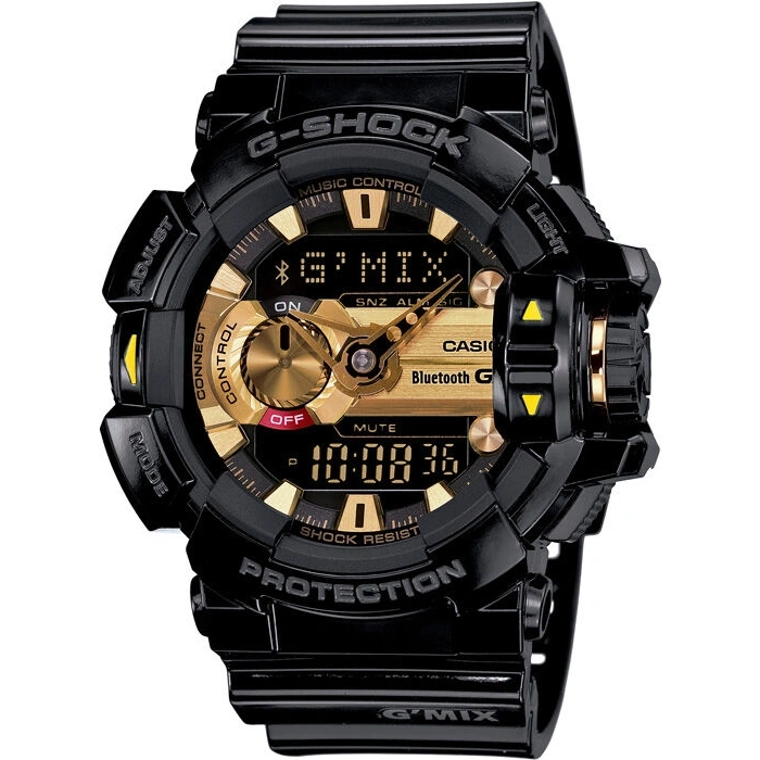 Casio G-Shock GBA-400 Parlak Siyah Orijinal Shock Lastiği Kasa Silikonu - Sarı Detaylı