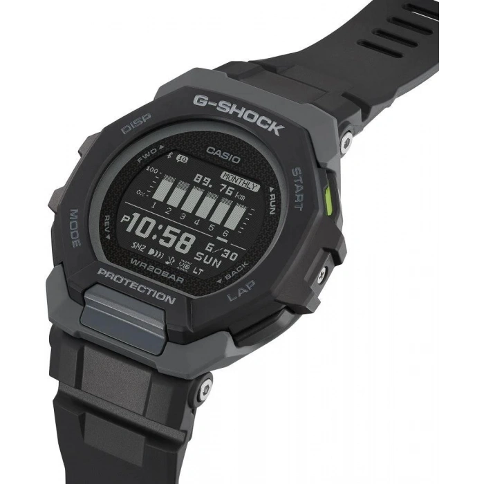 Casio G-Shock GBD-300-1DR Siyah Renk 20 ATM Su Geçirmez Yeni Bluetooth Bağlantı Erkek Kol Saati