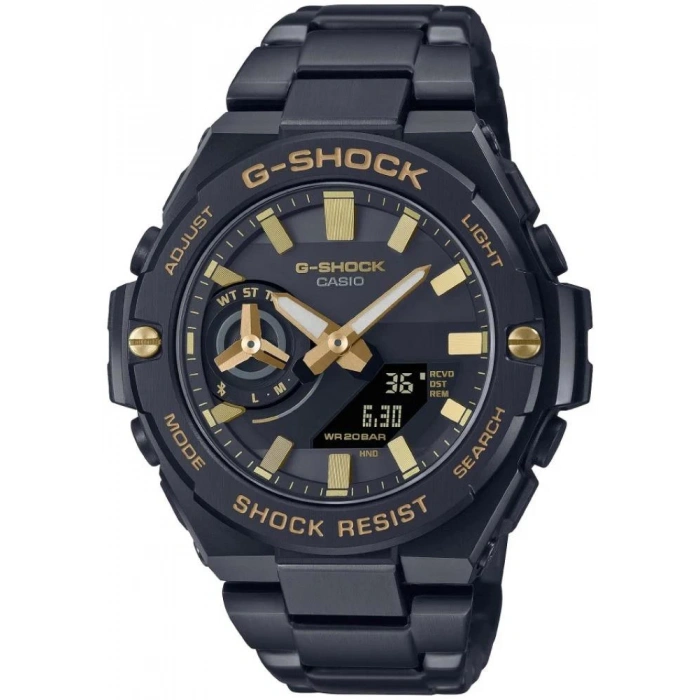 Casio G-Shock GST-B500BD-1A9DR G-STELL Siyah Çelik Güneş Enerjili Bluetooth Bağlantı Spor Erkek Kol Saati