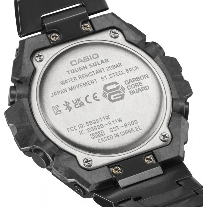 Casio G-Shock GST-B500BD-1A9DR G-STELL Siyah Çelik Güneş Enerjili Bluetooth Bağlantı Spor Erkek Kol Saati