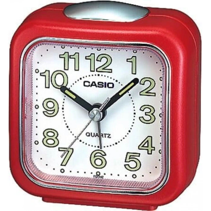 Casio Klasik TQ-142-4DF Kırmızı Alarmlı Işıklı Masa Saati