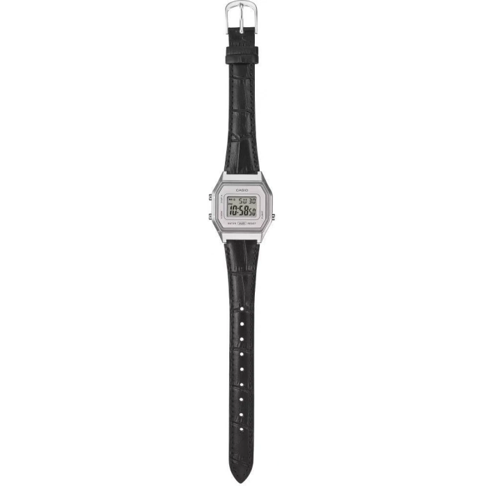Casio LA680WEL-1DF Gümüş Kasa Siyah Deri Kordon Retro Kadın Kol Saati
