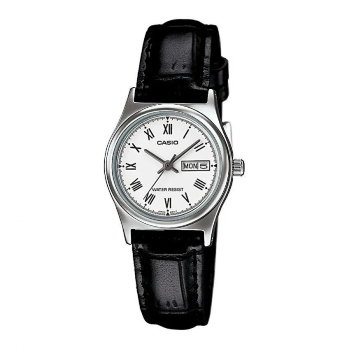 Casio LTP-V006L-7BUDF Roma Rakamlı Siyah Deri Kordon Kadın Kol Saati