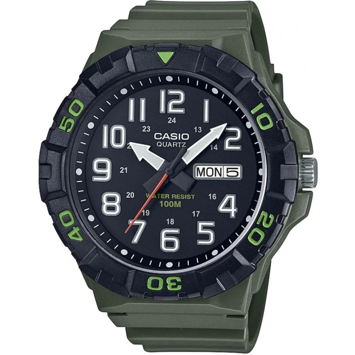 Casio MRW-210H-3AVDF Su Geçirmez Haki Yeşil Rakamlı Erkek Kol Saati