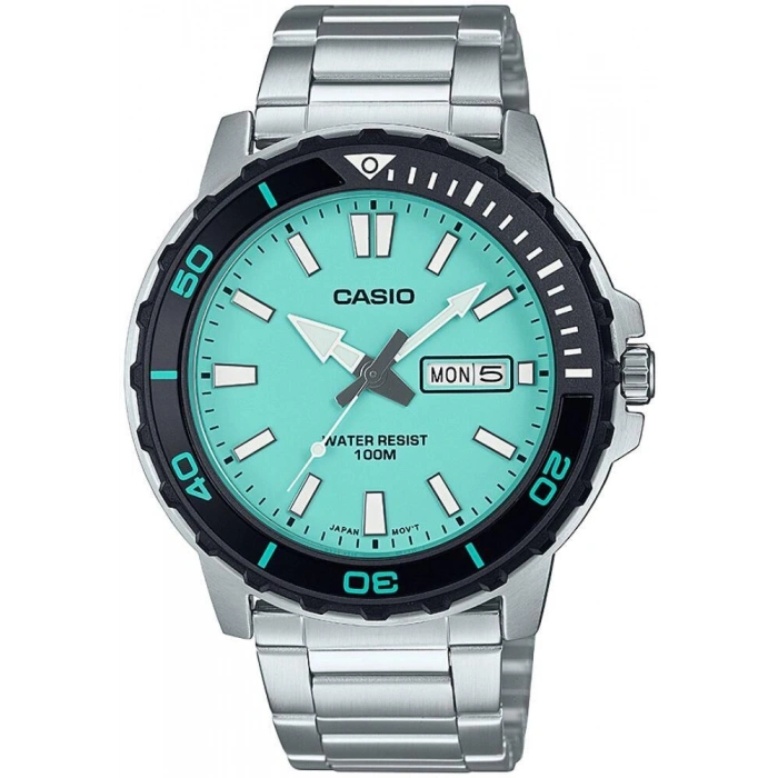Casio MTD-125D-2A2VDF Turkuaz Kadranlı Siyah Bezel Çelik Erkek Kol Saati