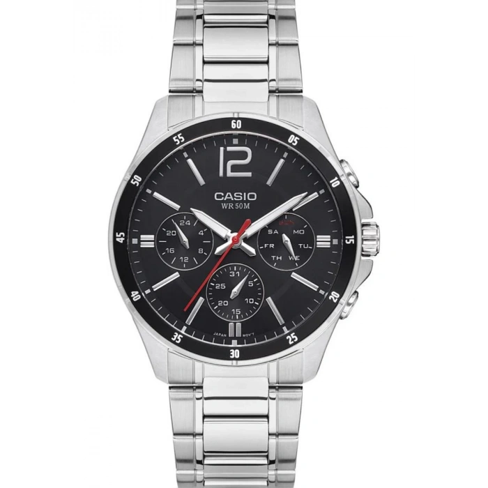 Casio MTP-1374D-1AVDF Siyah Kadran Çok Fonksiyonlu Çelik Erkek Kol Saati