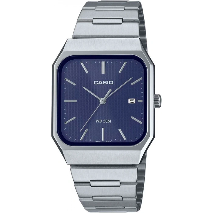 Casio MTP-B185D-2A1VDF Kare Kasa Gece Mavisi Kadran Çelik Erkek Kol Saati
