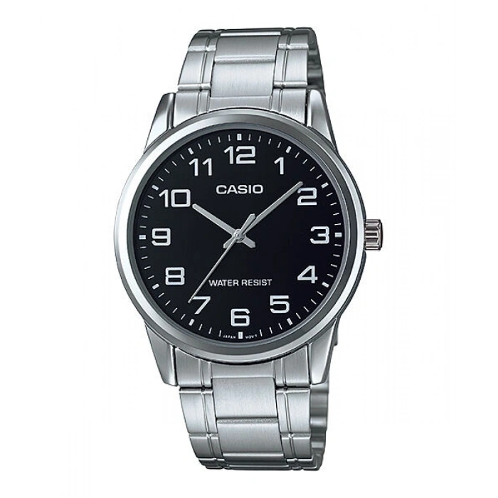 Casio MTP-V001D-1BUDF Siyah Kadranlı Gümüş Çelik Erkek Kol Saati