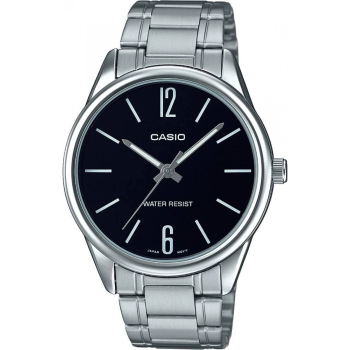 Casio MTP-V005D-1BUDF Siyah Kadranlı Gümüş Çelik Erkek Kol Saati
