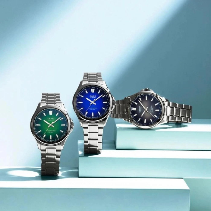 Casio MTS-RS100D-3AVDF Safir Cam Güneş Enerjili Erkek Kol Saati