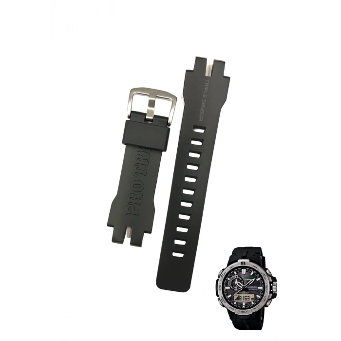 Casio PRW-6000-1 Siyah Orijinal Silikon Saat Kordonu Kayışı