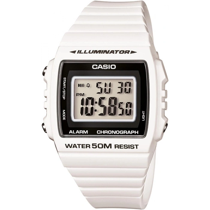Casio W-215 Orijinal Silikon Beyaz Saat Kordonu