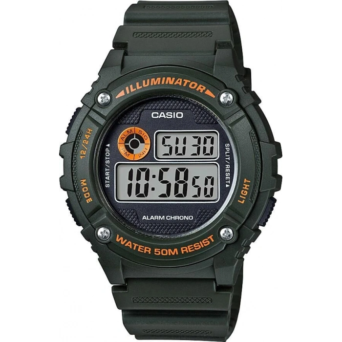 Casio W-216H F-108WH Haki Yeşil Orijinal Silikon Siyah Saat Kordonu